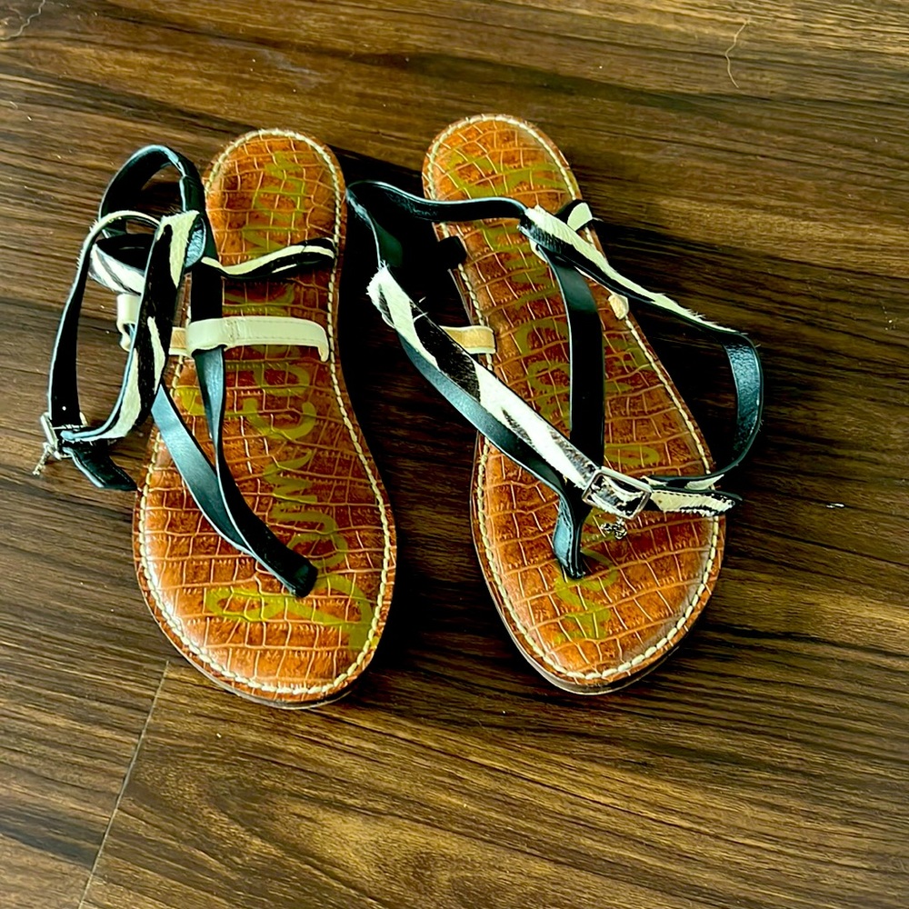 Sam Edelman Leather and Calf Hair Sandal